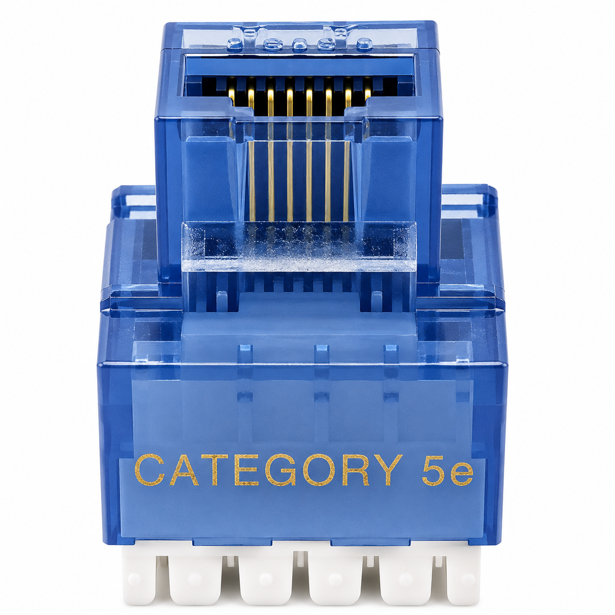 R.J. Enterprises - Cat5e Keystone Jack, 180-degree, Blue (25 Pcs)