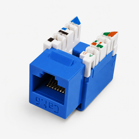 Cat6 Blue Keystone Jack + Coax Wall Plate Bundle