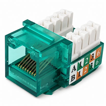 RJ45 Keystone Jack + Coax Wall Plate Bundle - Cat5e 90° Color Options | RJ-EC-15