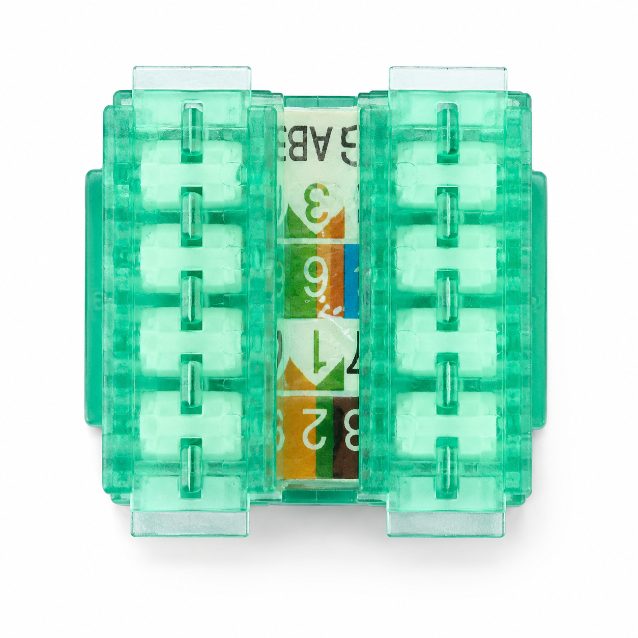 RJ45 Keystone Jack + Coax Wall Plate Bundle - Cat5e 180° Green Ethernet + F-Type | RJ-EC-10
