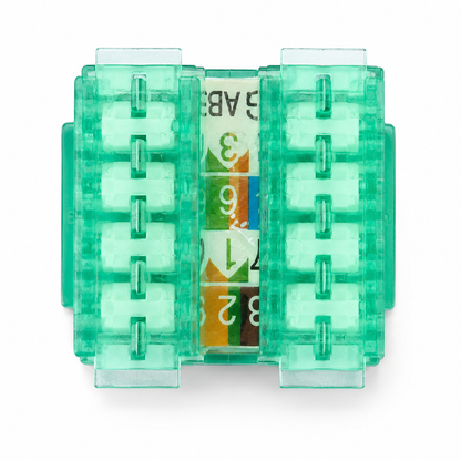 RJ45 Keystone Jack + Coax Wall Plate Bundle - Cat5e 180° Green Ethernet + F-Type | RJ-EC-10