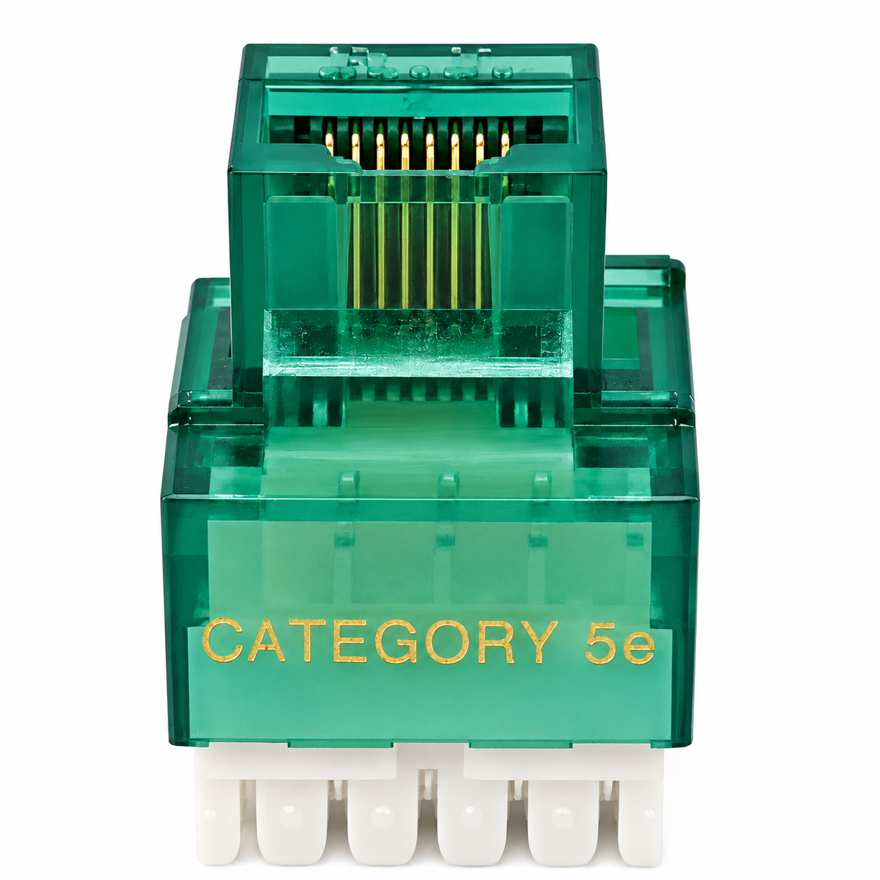 R.J. Enterprises - Cat5e Keystone Jack, 180-degree, Green (25 Pcs)