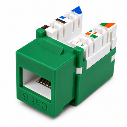 Cat6 Green Keystone Jack + Coax Wall Plate Bundle