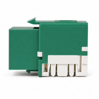 RJ45 Keystone Jack + Coax Wall Plate Bundle - Cat6 Green Ethernet + F-Type | RJ-EC-26