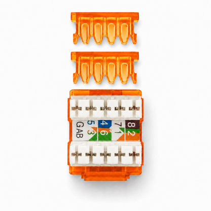 R.J. Enterprises - Cat5e Keystone Jack, 180-degree, Orange (25 Pcs) - R.J. Enterprises