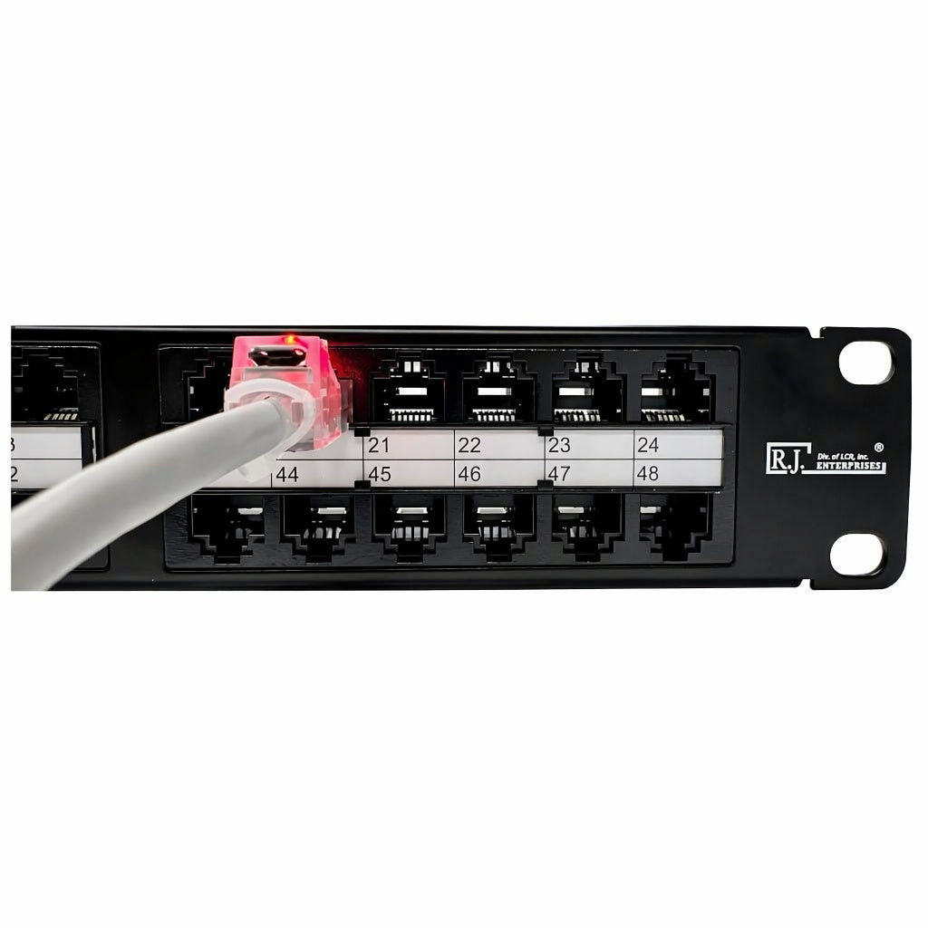R.J. Enterprises® - HDPP-48-C6A - High Density Patch Panel, 48 Port, 1U, Cat6A - R.J. Enterprises