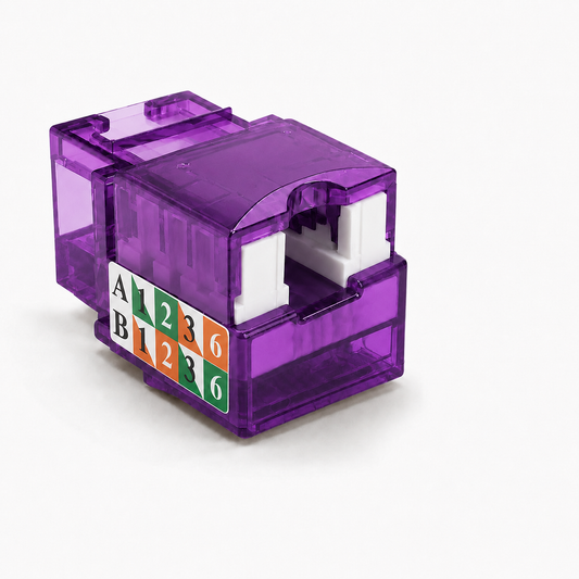R.J. Enterprises - Cat5e Keystone Jack, 90-degree, Violet (25 Pcs) - R.J. Enterprises