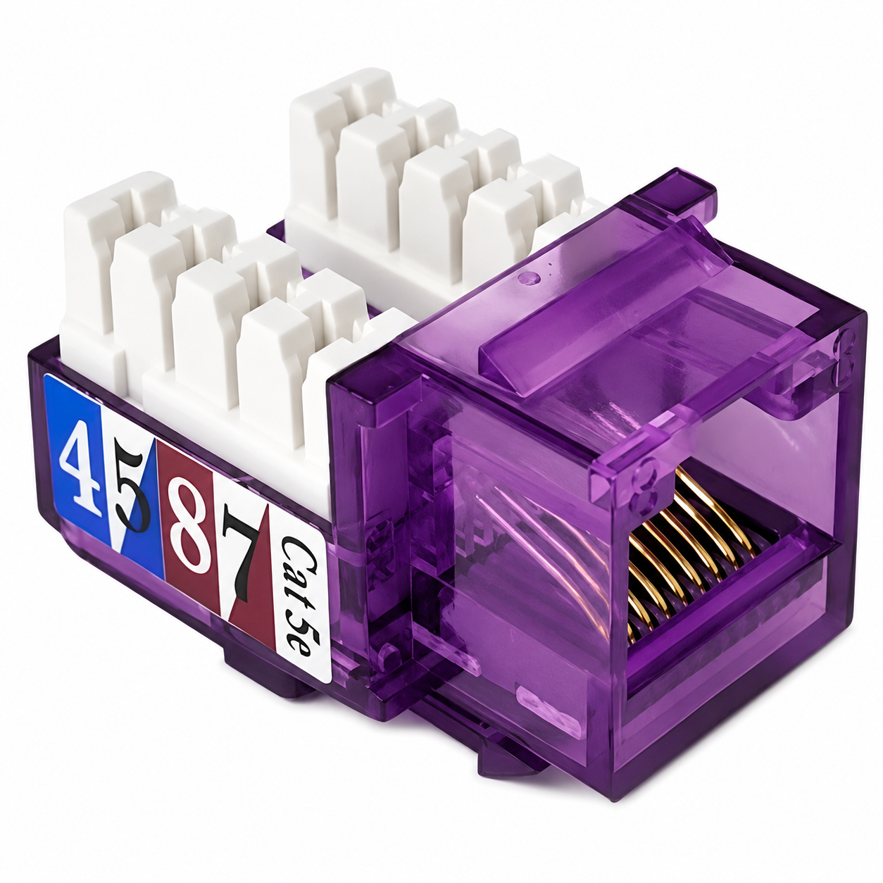 RJ45 Keystone Jack + Coax Wall Plate Bundle - Cat5e 90° Color Options | RJ-EC-15