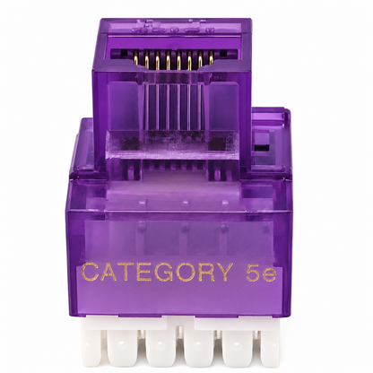 R.J. Enterprises - Cat5e Keystone Jack, 180-degree, Violet (25 Pcs)