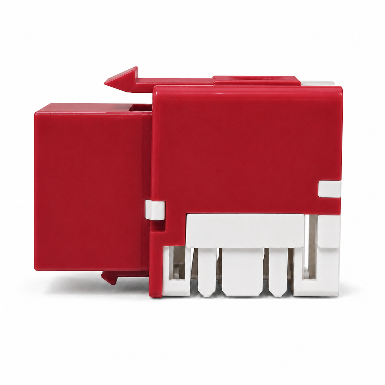 RJ45 Keystone Jack + Coax Wall Plate Bundle - Cat6 Red Ethernet + F-Type | RJ-EC-29