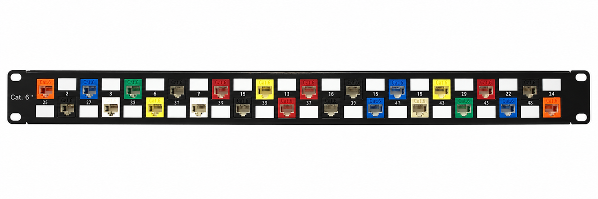 R.J. Enterprises - Cat6 Patch Panel (Special Design, 568A/B, 24 Port)