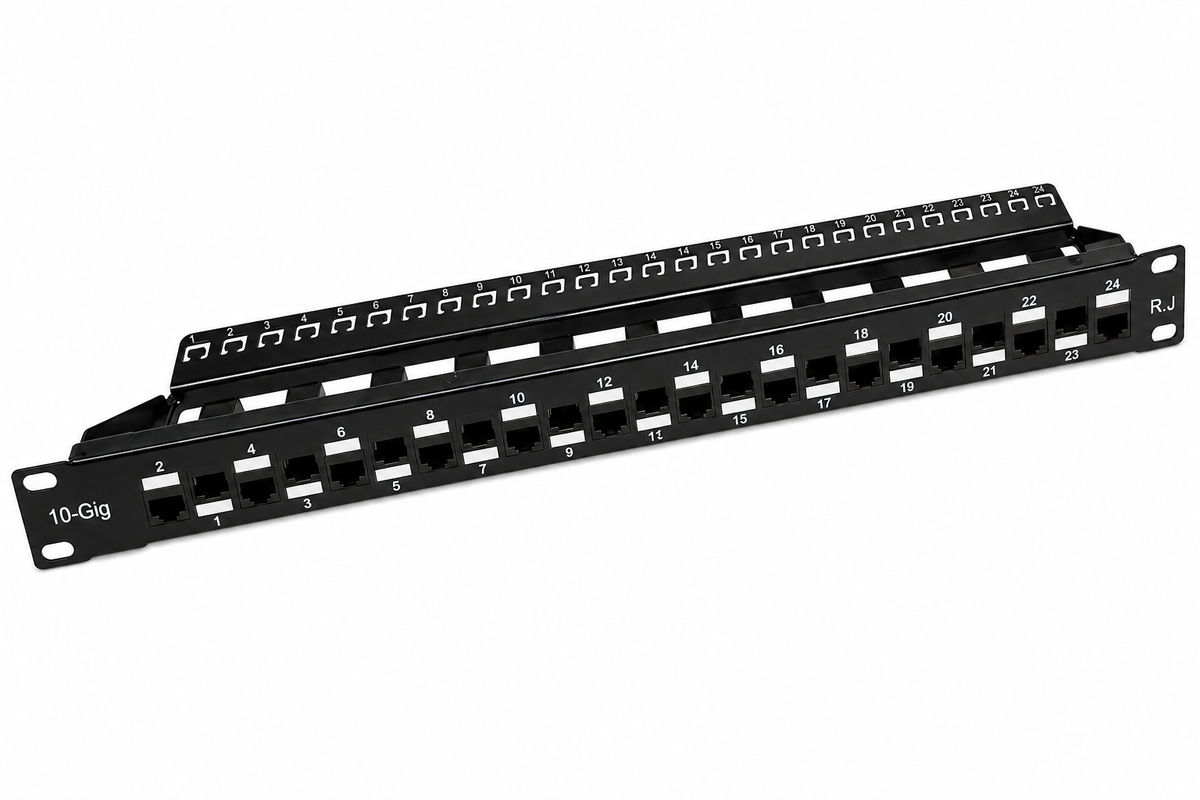 R.J. Enterprises® - SDPP-24-C6 - Patch Panel, 24 Port, 1U, Cat6 - R.J. Enterprises