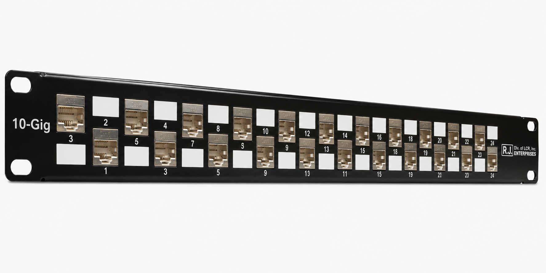 R.J. Enterprises® - SDPP-24-C6AS-2 - Patch Panel, 24 Port, 1U, Cat6A - R.J. Enterprises