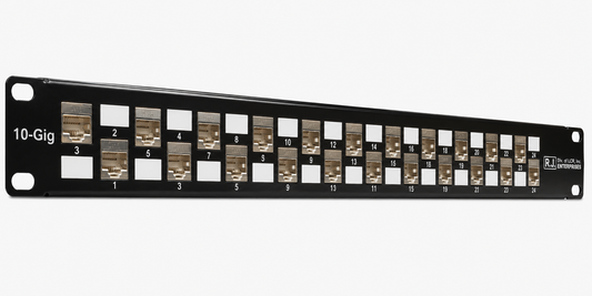 R.J. Enterprises® - SDPP-24-C6AS - Patch Panel, 24 Port, 1U, Cat6A