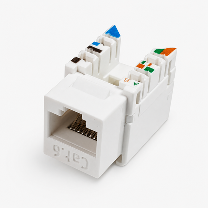 Cat6 White Keystone Jack + Coax Wall Plate Bundle