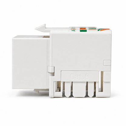 RJ45 Keystone Jack + Coax Wall Plate Bundle - Cat6 White Ethernet + F-Type | RJ-EC-30