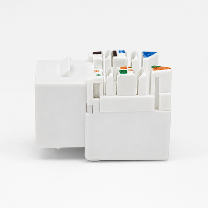 RJ45 Keystone Jack + Coax Wall Plate Bundle - Cat6 White Ethernet + F-Type | RJ-EC-30