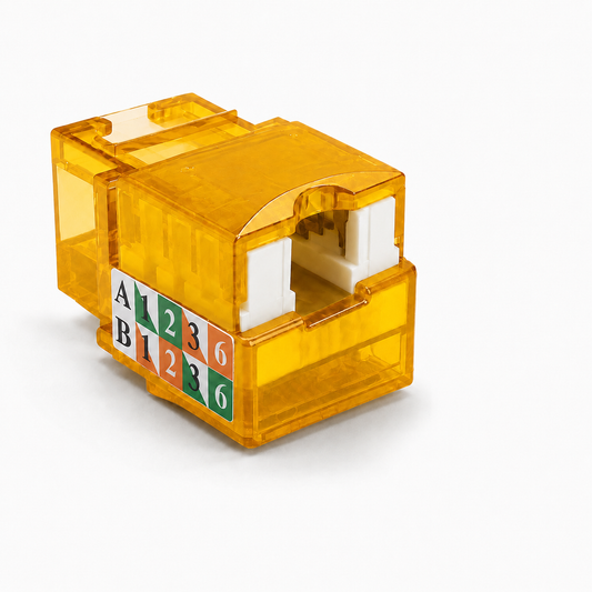 R.J. Enterprises - Cat5e Keystone Jack, 90-degree, Yellow (25 Pcs)
