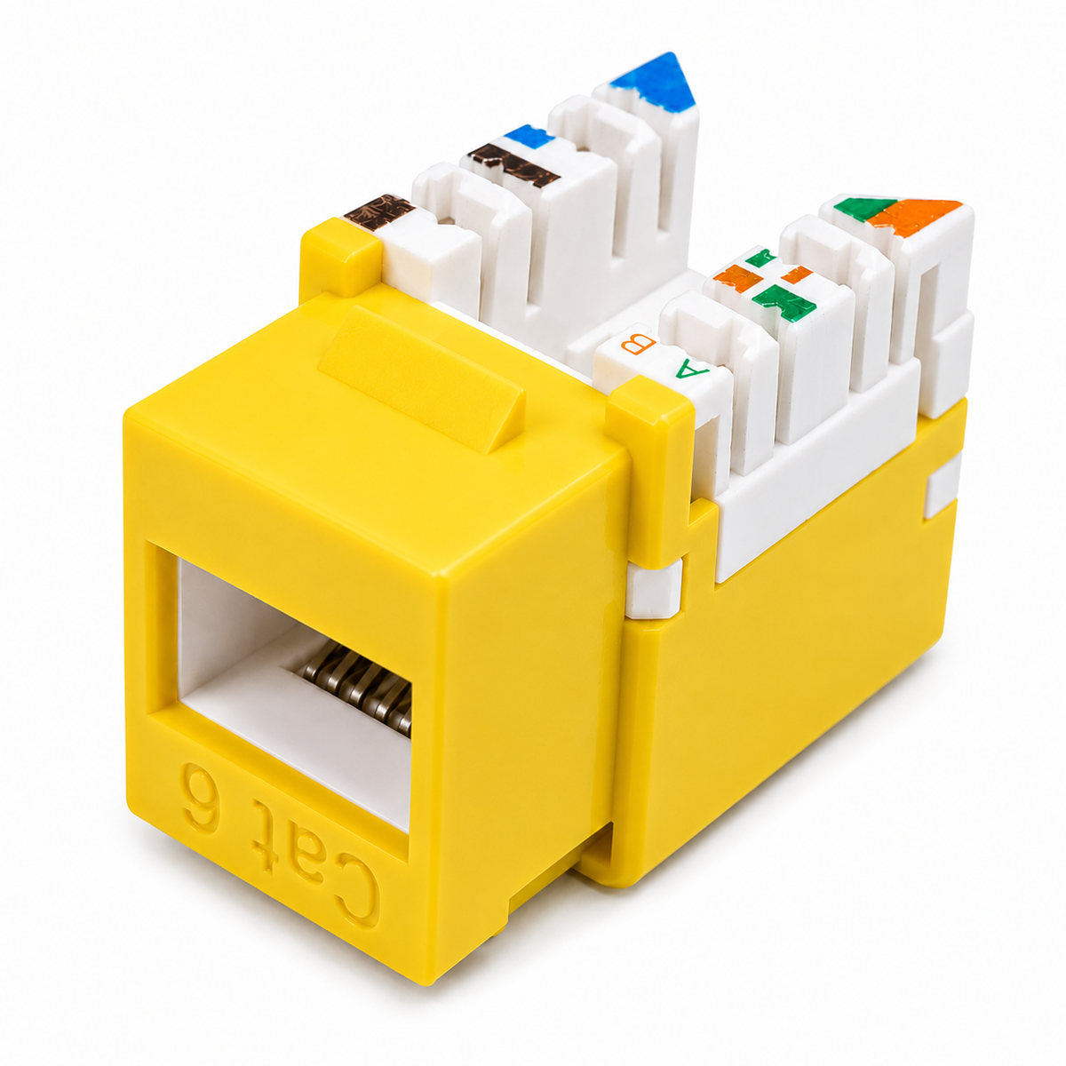 Cat6 Yellow Keystone Jack + Coax Wall Plate Bundle
