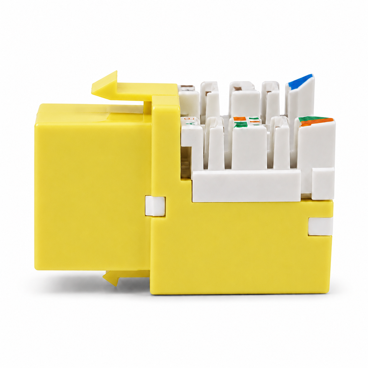 RJ45 Keystone Jack + Coax Wall Plate Bundle - Cat6 Yellow Ethernet + F-Type | RJ-EC-31