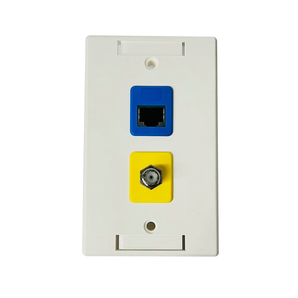 RJ-EC-03 Ethernet coax Wall Plate, Cat6A Shielded Coupler (5 per order) - R.J. Enterprises