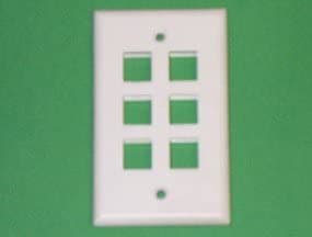 R.J. Enterprises 2013A-C6 Network Keystone Face Plate 6 Port - R.J. Enterprises