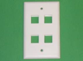 R.J. Enterprises 2013A-C4 Network Keystone Face Plate 4 Port - R.J. Enterprises
