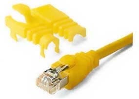 R.J. Enterprises RJ45 Yellow Strain Relief Boot; 2-pc Snap-on Design (100 PC's per bag) - R.J. Enterprises