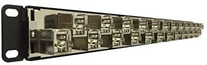 R.J. Enterprises SDPP-24-C6A-SJ Cat6A Patch Panel (Special Design) 568A/B (Tool-Less, 24 Port) - with Individual Fully Shielded Keystone Cat6A Jacks-Data Center- Telecom Room - R.J. Enterprises