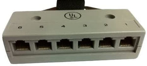 R.J. Enterprises - Harmonica Connector (Male), 6 RJ45 Ports RJ-800T-6(M) - R.J. Enterprises