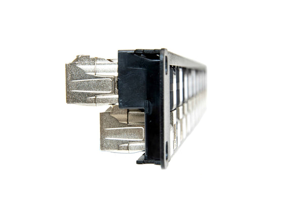 R.J. Enterprises - 3DPP-C6A-24-3D - Staggered, Shielded, Cat6A, 24 Port, Tool-less, Patch Panel - R.J. Enterprises