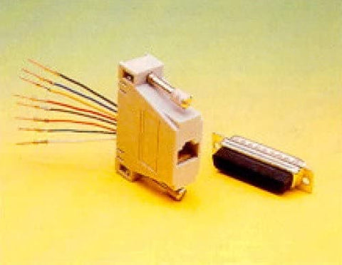 DB25 Connector (Female) to RJ-45 (8C) Adapter - DB25-8-F - R.J. Enterprises