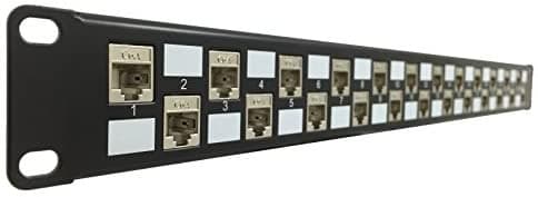 R.J. Enterprises SDPP-24-C6A-SJ Cat6A Patch Panel (Special Design) 568A/B (Tool-Less, 24 Port) - with Individual Fully Shielded Keystone Cat6A Jacks-Data Center- Telecom Room - R.J. Enterprises