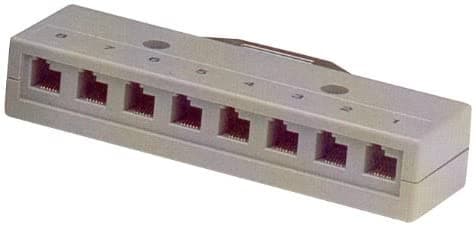 R.J. Enterprises - Telco Harmonica Connector (Male), 8 RJ12 Ports (6P6C) RJ-800T-8(M) - R.J. Enterprises