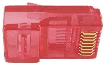 R.J. Enterprises - 8X8-CP-RD - RJ45 Plug Connector, Cat5, Cat6, Red, 8P8C (50pcs) - R.J. Enterprises