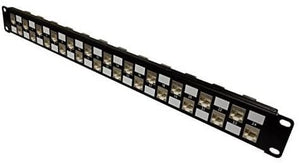 R.J. Enterprises - SDPP-24-C6S - Shielded Patch Panel, Cat6, 568A/B, Tool-Less, 24 Port - R.J. Enterprises