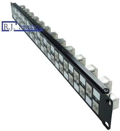 R.J. Enterprises - SDPP-24-C5ES - Cat5E Patch Panel 568A/B, Tool-Less,, 24 Port, Shielded, 1U - R.J. Enterprises