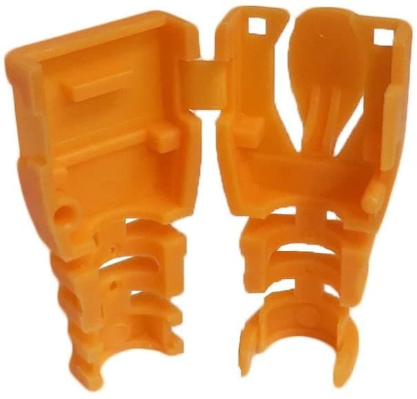 R.J. Enterprises RJ45 Orange Strain Relief Boot; 2-pc Snap-on Design (100 PC's per bag) - R.J. Enterprises