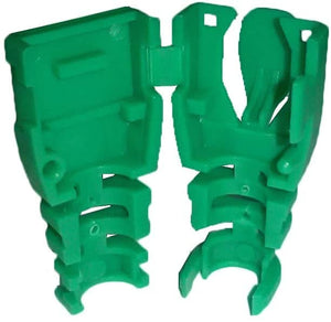 R.J. Enterprises RJ45 Green Strain Relief Boot; 2-pc Snap-on Design (100 PC's per bag) - R.J. Enterprises