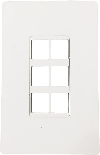 R.J. Enterprises - Screwless Snap-on Wall Plate 6 Port for Ethernet Keystone Jacks RJ-2013-S6 - R.J. Enterprises