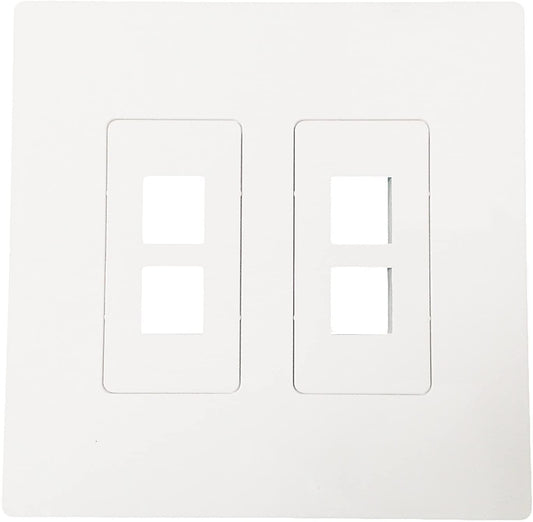R.J. Enterprises - Screwless Snap-on Wallplate 2-Gang 4 Port RJ-2013B-S4 - R.J. Enterprises