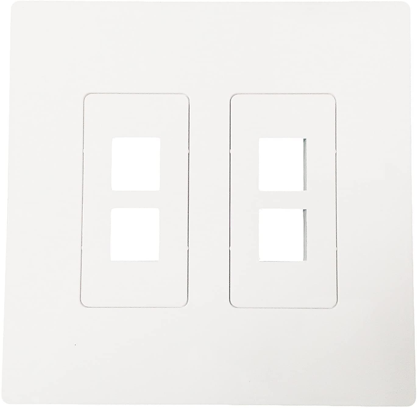 R.J. Enterprises - Screwless Snap-on Wallplate 2-Gang 4 Port RJ-2013B-S4 - R.J. Enterprises