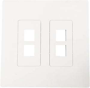 R.J. Enterprises - Screwless Snap-on Wallplate 2-Gang 4 Port RJ-2013B-S4 - R.J. Enterprises