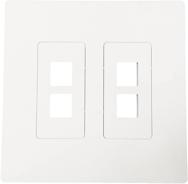 R.J. Enterprises - Screwless Snap-on Wallplate 2-Gang 4 Port RJ-2013B-S4 - R.J. Enterprises