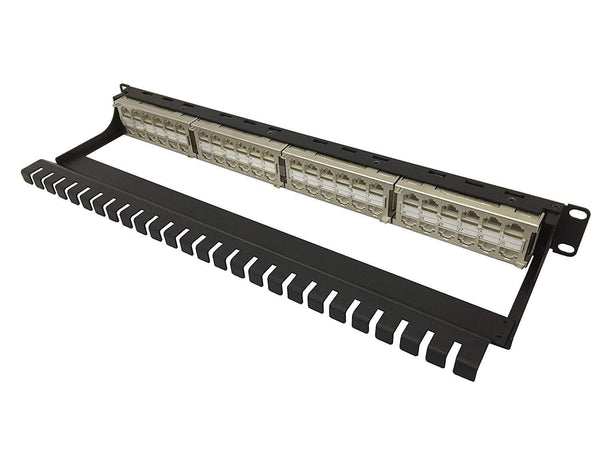 R.J. Enterprises - HDPP-48S-C6A - Shielded High Density Patch Panel, Cat6A 10Gb, Tool-Less, 48 Port - R.J. Enterprises