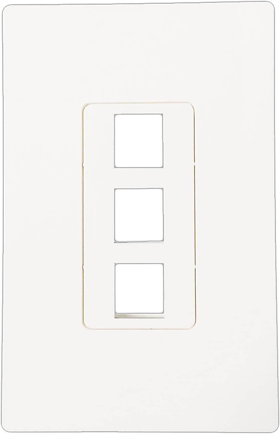 R.J. Enterprises - Screwless Snap-on Wall Plate 3 Port for Ethernet Keystone Jacks RJ-2013-S3 - R.J. Enterprises
