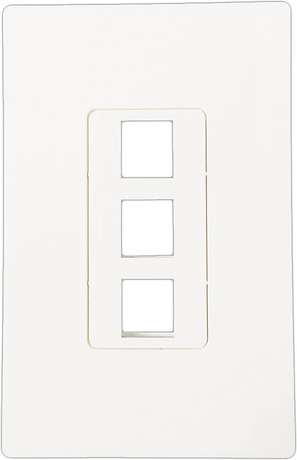 R.J. Enterprises - Screwless Snap-on Wall Plate 3 Port for Ethernet Keystone Jacks RJ-2013-S3 - R.J. Enterprises