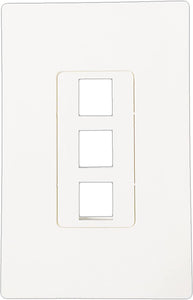 R.J. Enterprises - Screwless Snap-on Wall Plate 3 Port for Ethernet Keystone Jacks RJ-2013-S3 - R.J. Enterprises