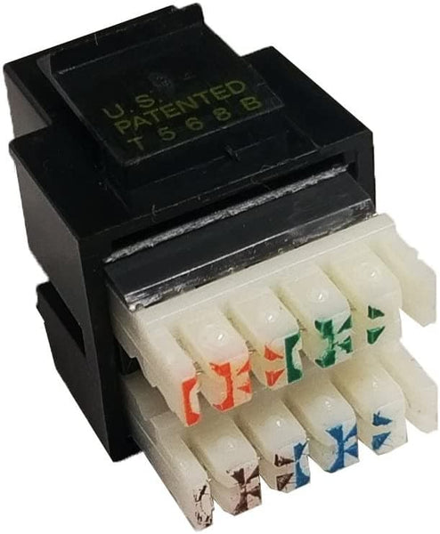R.J. Enterprises - 3013A-8-BK - Cat5 Keystone Jack Black 50 Pieces - R.J. Enterprises