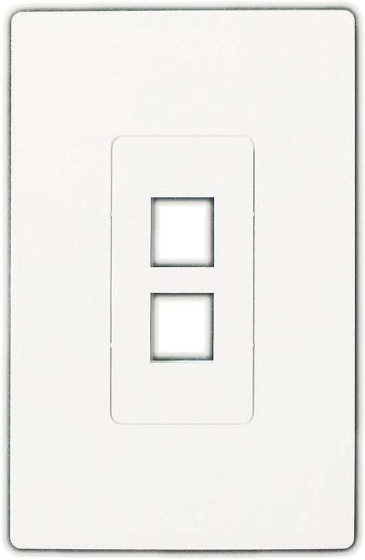 R.J. Enterprises - Screwless Snap-on Wall Plate 2 Port for Ethernet Keystone Jacks RJ-2013-S2 - R.J. Enterprises